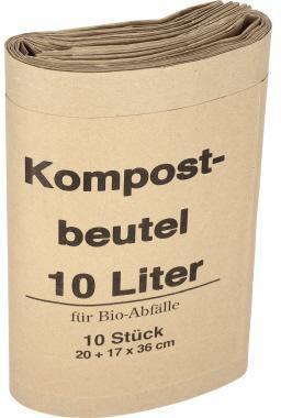 Produktbild Neutralware Müllsack Bio Masse: 20+16 x 36 cm (B x H) Werkstoff: Papier (10 x, 10 l)