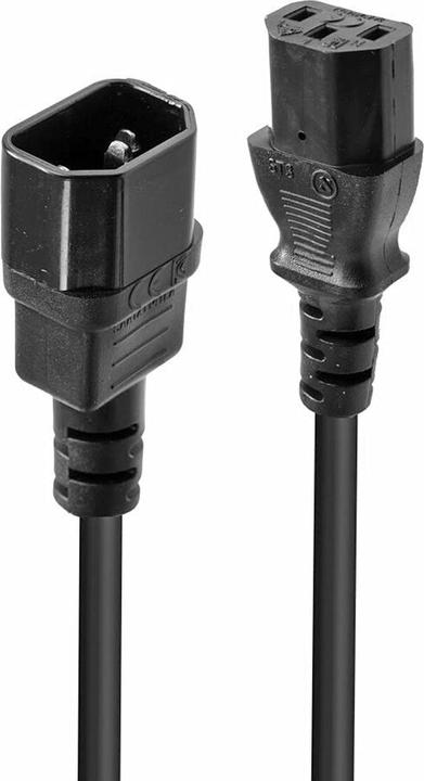 Produktbild Lindy 2m IEC-Netzverlaengerungskabel C14 an C13 (2 m, C14)