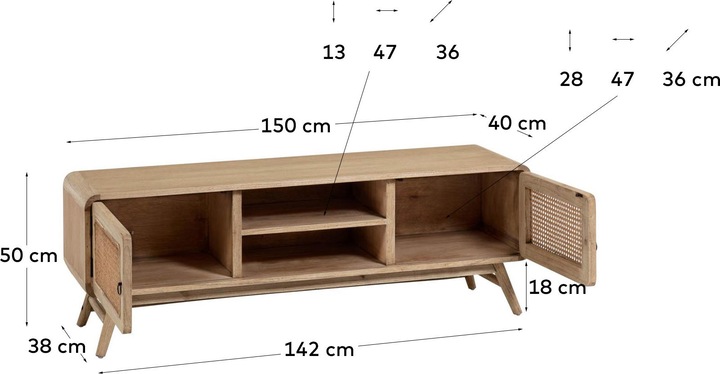 Immagine prodotto Kave Home Nalu (150 x 50 x 40 cm)