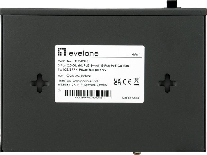 Actual product image LevelOne Switch 6x GE GEP-0625 2.5GbE 57W 8xPoE+ sw (6 ports)