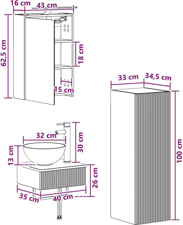 Produktbild vidaXL Moderner Badezimmerschrank