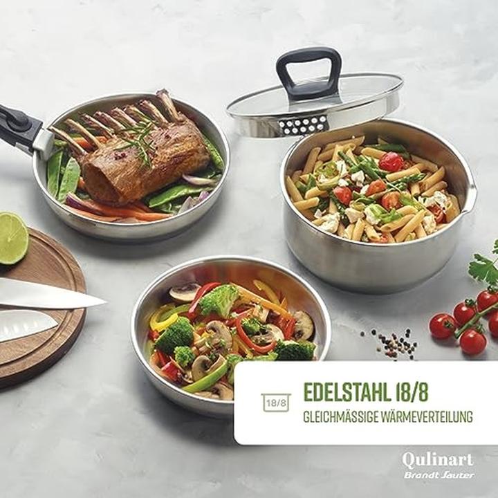 Produktbild Evok Qulinart by Brandt 194-002 Pfannen-Set 3teilig (Pfannenset + Topfset, Edelstahl)