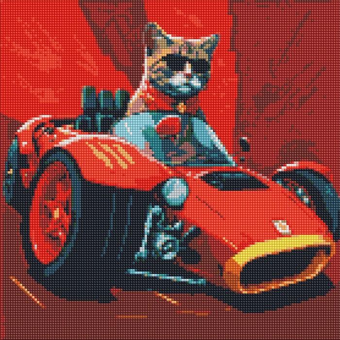 Ideyka Diamond Painting - Das Leben in Höchstgeschwindigkeit mit Rahmen 40 x 40 cm