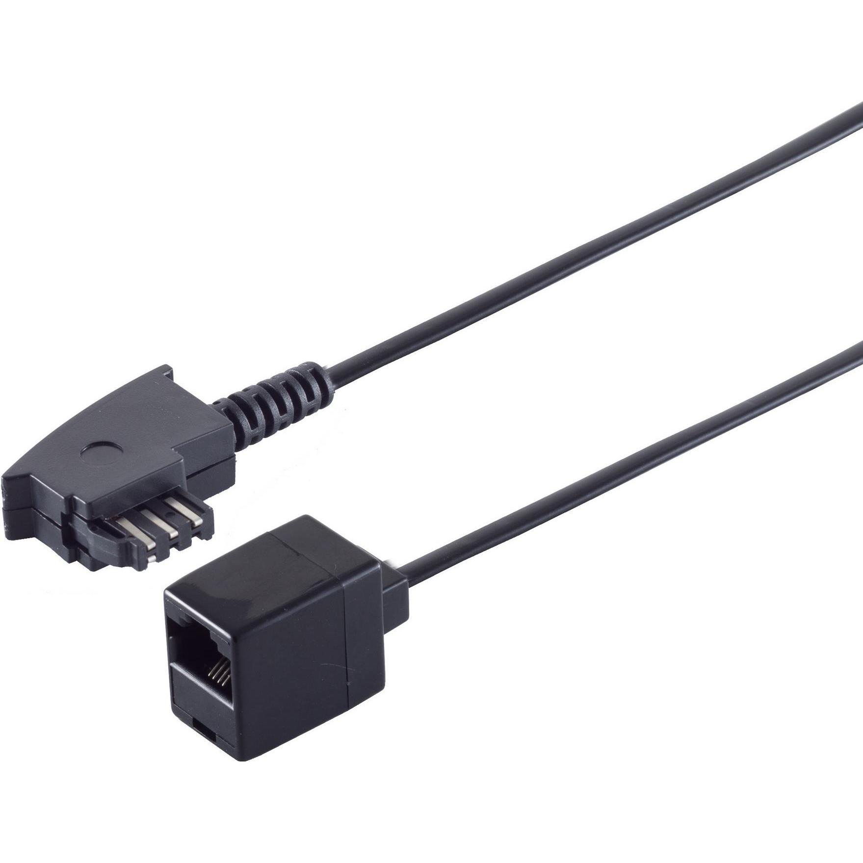 Thumbnail - Shiverpeaks Adapter TAE-F Stecker auf RJ45 Kupplung, mit 0,2 m Kabel 4-adrig belegt, Farbe: schwarz (11010475), Telefon ...