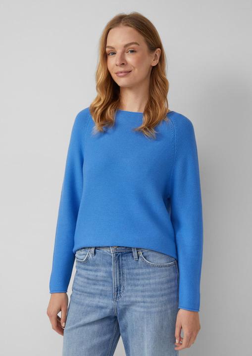 Produktbild s.Oliver Strickpullover Strickpullover mit U-Boot-Ausschnitt und Rollsaum (38)