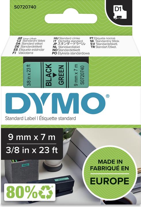 Produktbild Dymo S0720740 Standardband (0.90 cm, Grün)