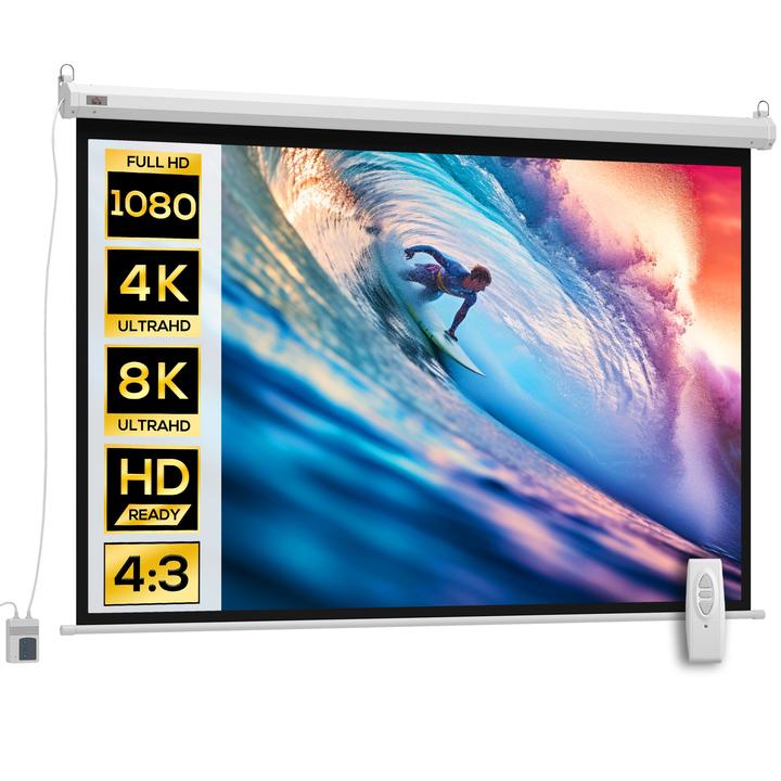 Actual product image Homcom Beamer-Leinwand Kunststoff, Metall Weiss (4:3)