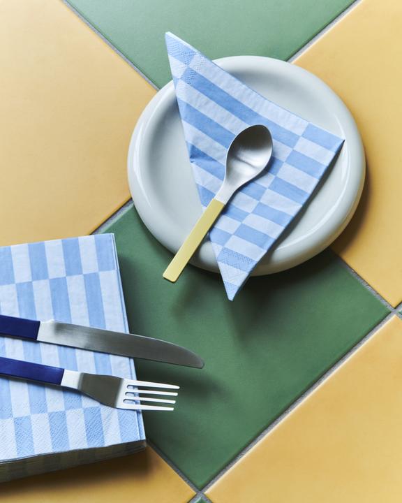 Produktbild HAY - Pattern Lunch Napkins - Set of 20 - Off-White & Blue Grid (20 Stk., 33 x 33 cm)