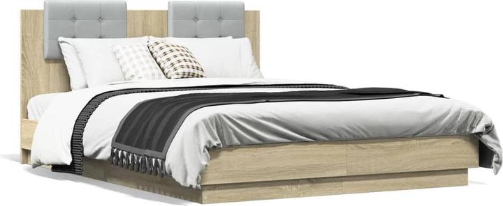 Actual product image vidaXL Bed frame with Sonoma oak headboard (120 x 190 cm)