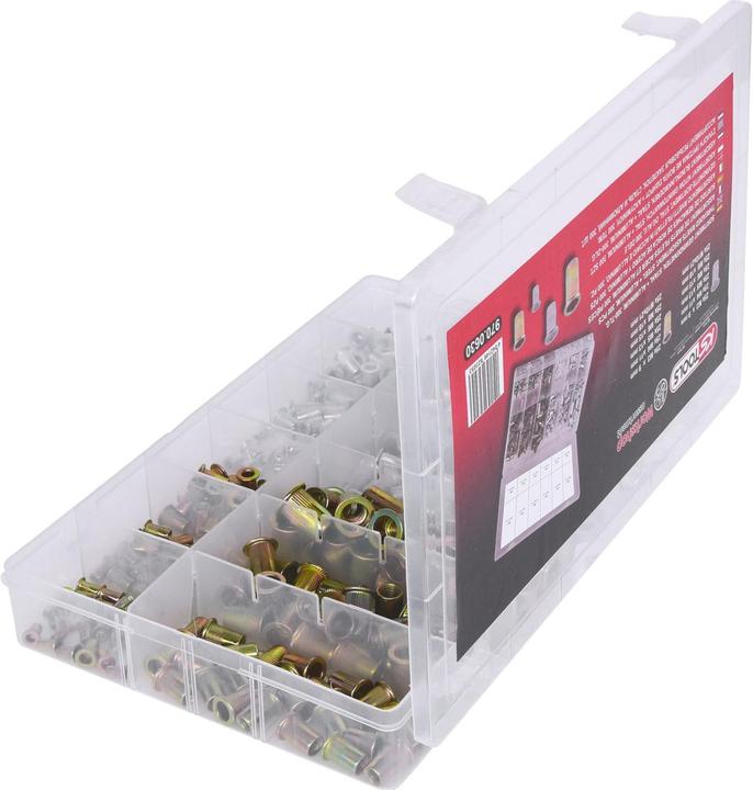 Image du produit KS Tools Assortiment de rivets filetes acier et aluminium, M3x9mm-M10x21mm, 300 pcs