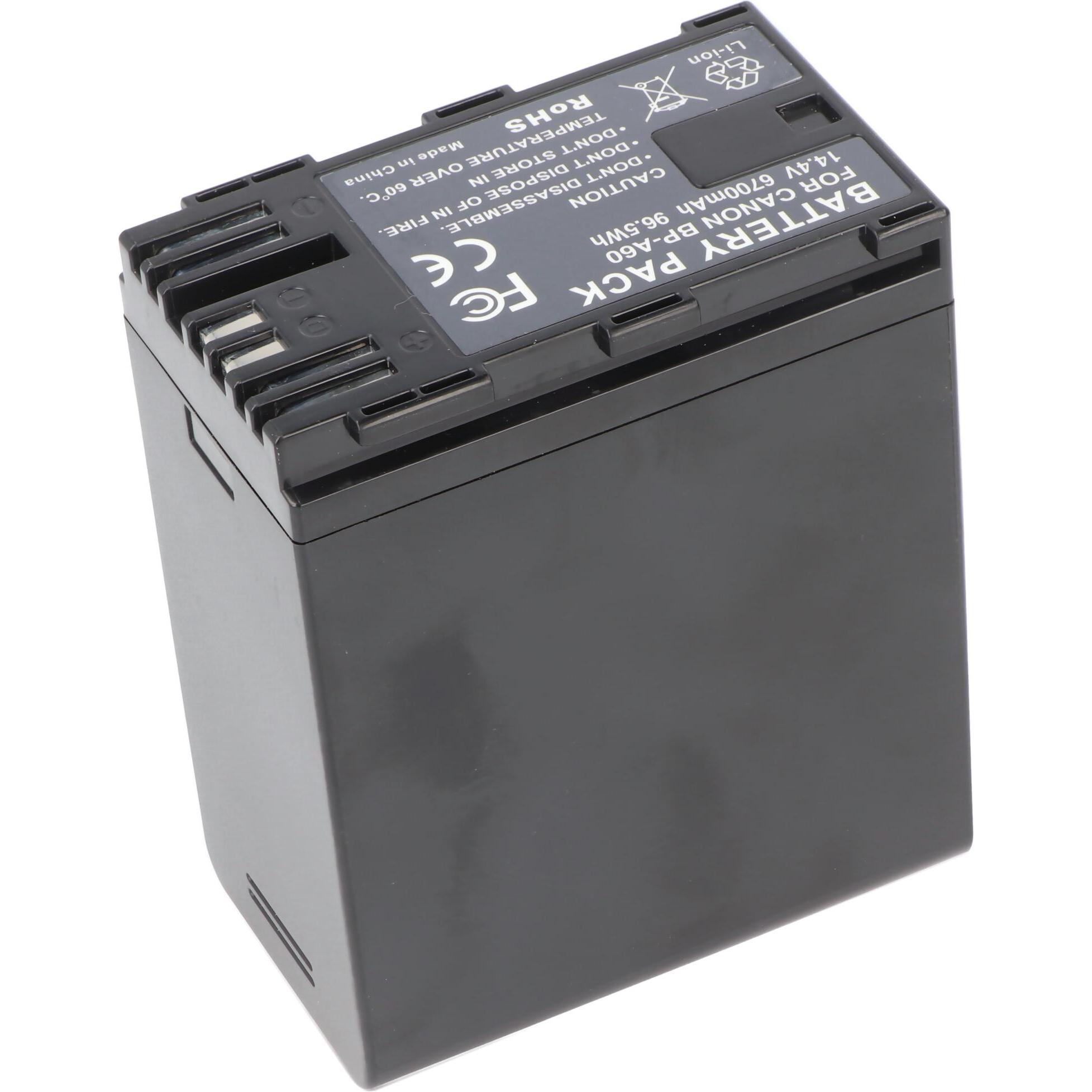 Thumbnail - AccuCell Akku passend für CANON BP-A60 Li-Ion 14.4V 6700mAh (Akku), Kamera Stromversorgung, Schwarz