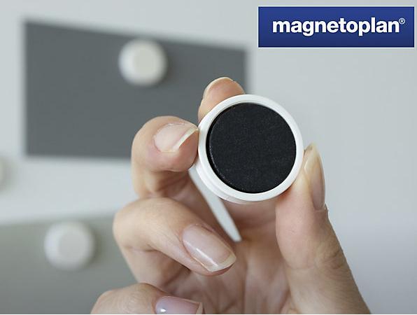 Image du produit Magnetoplan Plot magnétique Ergo, Ø 30 mm, lot de 60, blanc. (60x)