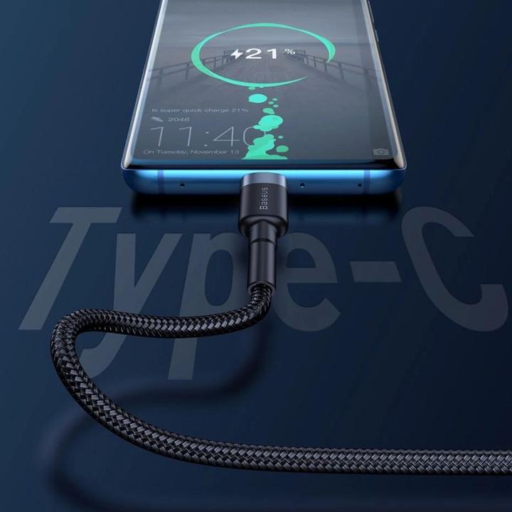 Image du produit Baseus Cafule HW Quick Charging Data cable USB Double-sided Blind Interpolation For Type-C 40W 1m Gray b... (1 m, 40 W)