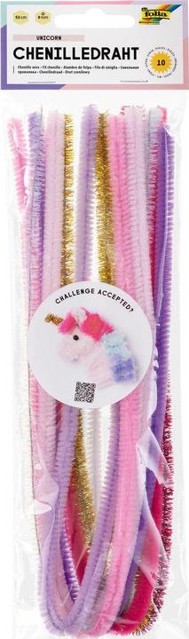 Productafbeelding Folia Pijpenrager veelkleurig chenilledraad Eenhoorn Ø 8,0 mm 10 stuks. (0.50 m)