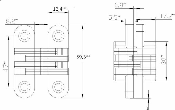 Actual product image OK-Line Möbelscharnier 59,3x12,4mm, schwarz