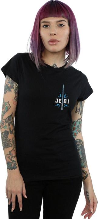 Actual product image Star Wars Womens/Ladies The Rise Of Skywalker Jedi Badge Breast Print Cotton T-Shirt (XXL)