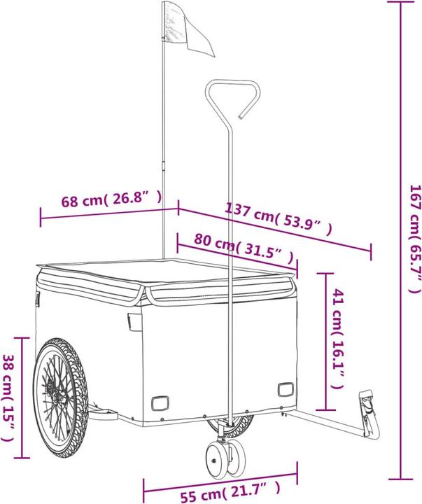 Produktbild VidaXL Fahrradanhänger 45 kg Eisen