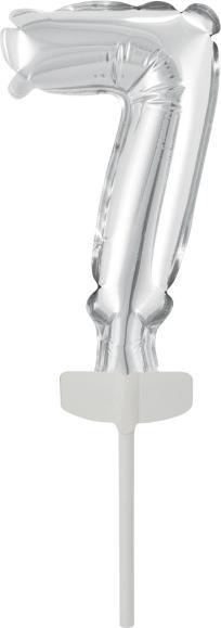 Riethmüller Micro Size Number 7 Silver Foil Balloon N6 Packed (5 x)