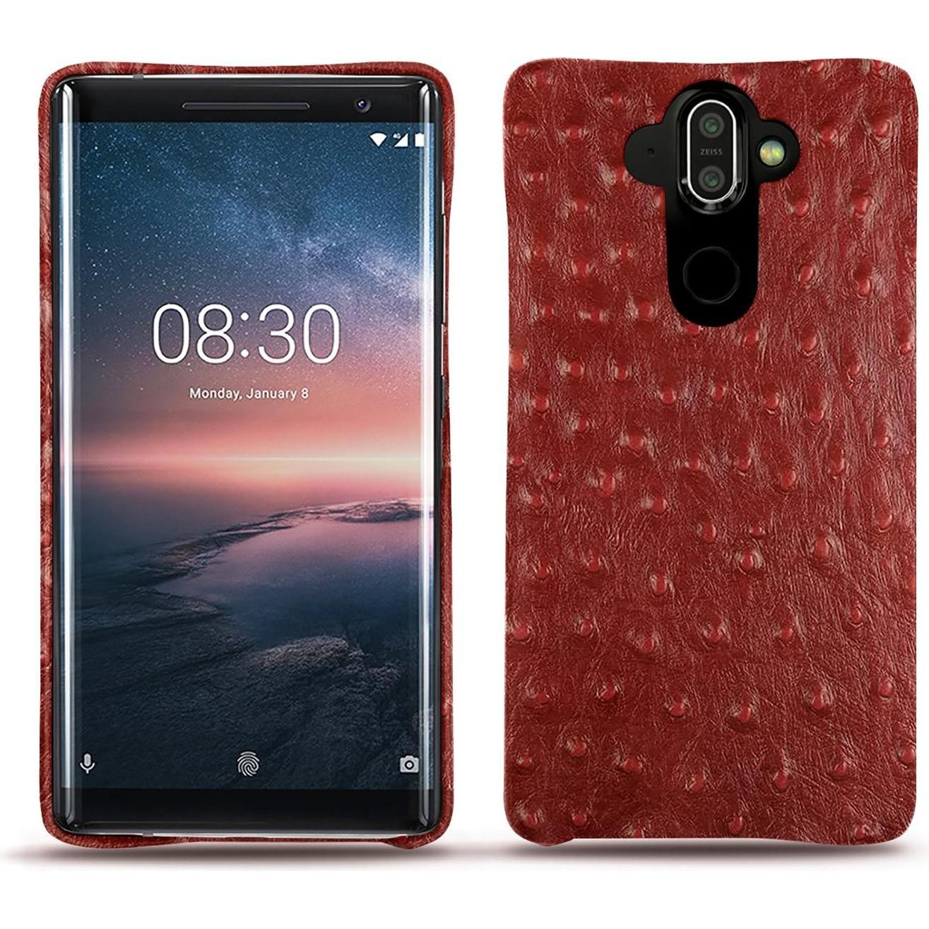 Noreve Lederschutzhülle (Nokia X), Smartphone Hülle, Rot