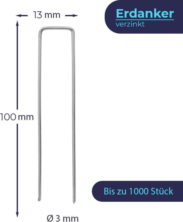Produktbild König Design Bodenanker Erdanker Heringe Unkrautvlies Erdnägel Zeltheringe Stahl verzinkt Neu