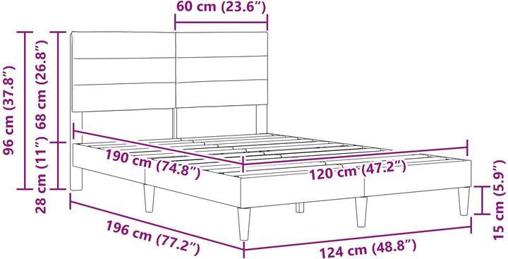 Actual product image vidaXL Bettgestell (120 x 190 cm)