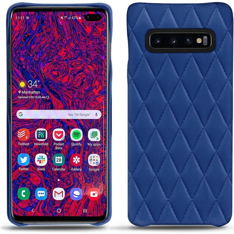 Noreve Lederschutzhülle (Samsung Galaxy S10+), Smartphone Hülle, Blau
