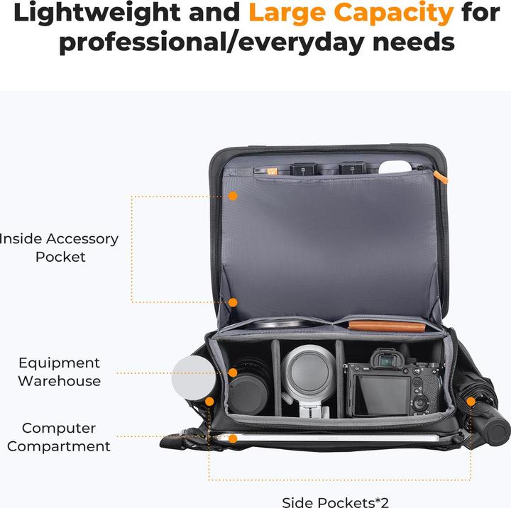 Immagine prodotto K&F Concept Vagabondaggio urbano 10 (Borsa a tracolla per fotocamera, 10 l)