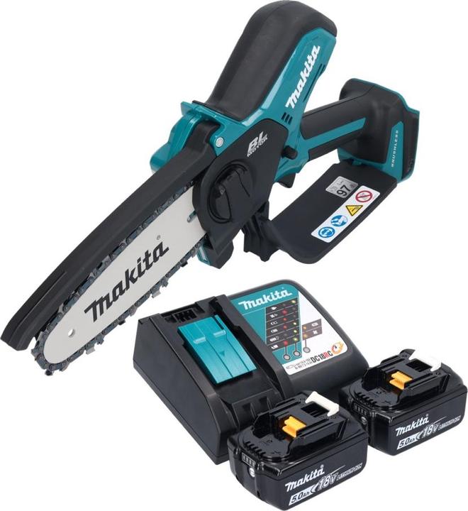 Actual product image Makita DUC 150 RT2 cordless chainsaw 18 V 15 cm brushless + 2x battery 5.0 Ah + charger (Battery chain saw)