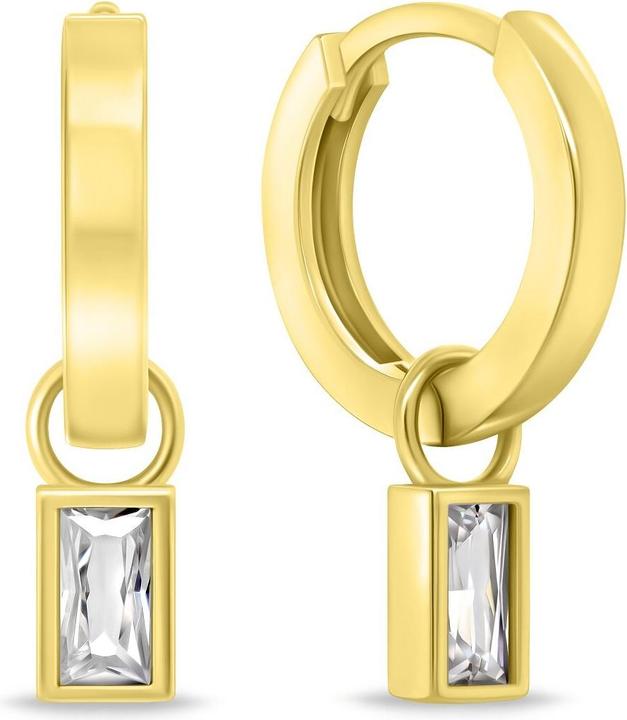 Immagine prodotto Brilio Argento - Orecchini tondi minimalisti 2in1 con zirconi EA840Y