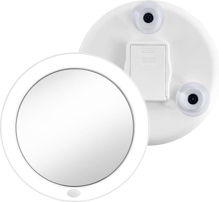 Produktbild Emke Kosmetikspiegel mit beleuchtung 5X Vergrösserung, Saugnapf, Batteriebetrieben, 165mm