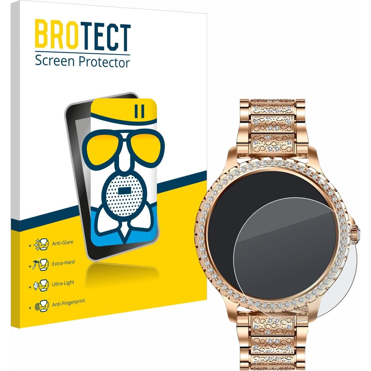 BROTECT Schutzglas Schutzfolie Displayschutz Display Schutz Glas Folie matt, Smartwatch Schutzfolie, Grau