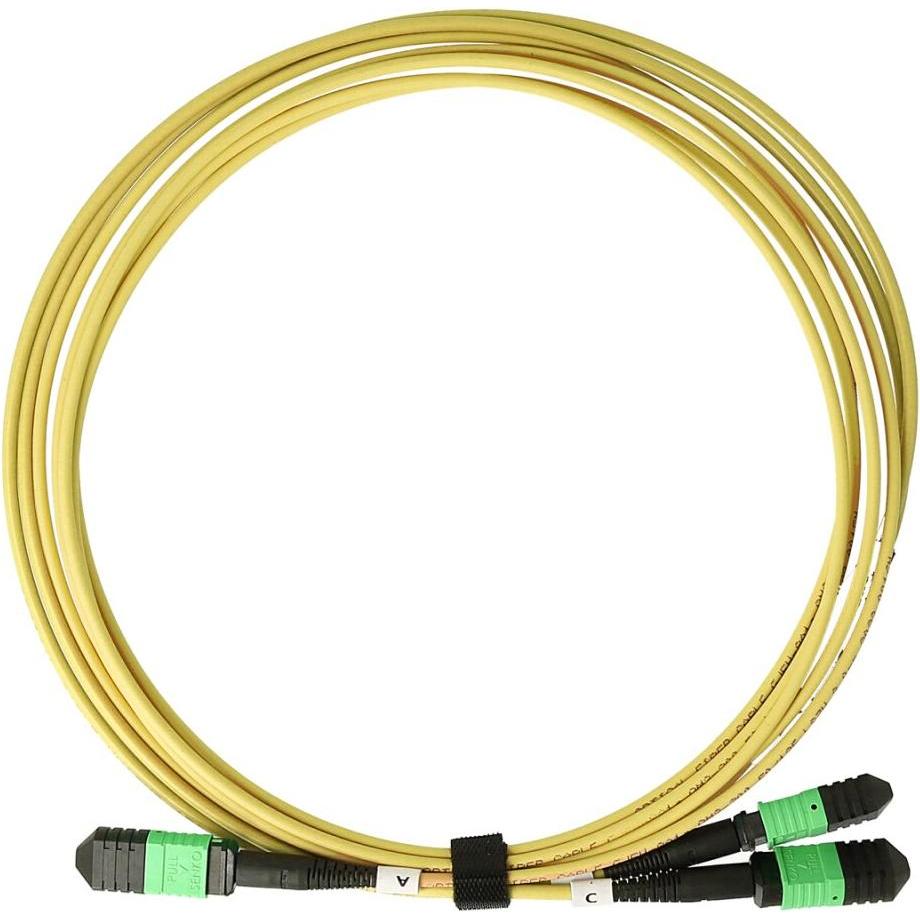 BlueOptics LWL MPO-16/APC-2xMPO-12/UPC Breakout Kabel G.657.A1 Singlemode 3 Meter, Transceiver, Gelb