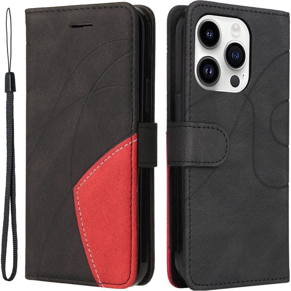 Cover-Discount iPhone 15 Pro - Dual-color Etui Hülle schwarz (Apple iPhone 15 Pro), Smartphone Hülle, Schwarz
