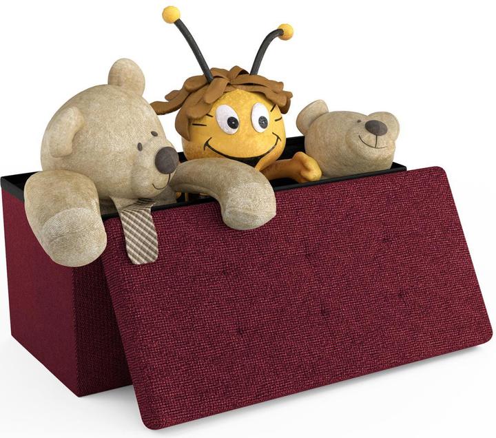 Actual product image Intirilife Bench 76x38x38 cm in CHERRY RED (76 cm)