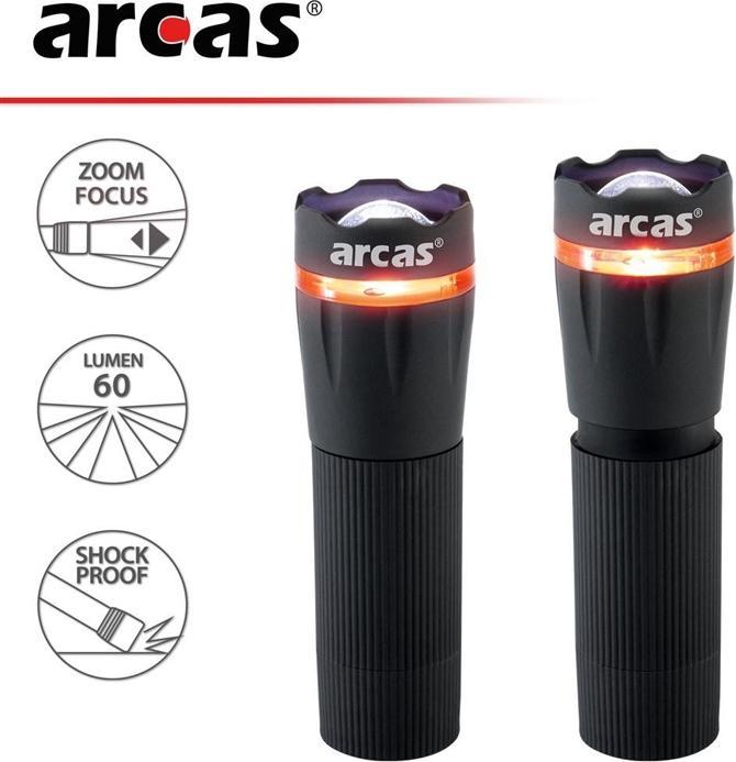 Image du produit Arcas ARC-1 Watt Zoom LED plastic torch / 1 x High Power LED, 60 lumen (3.25 cm, 60 lm)