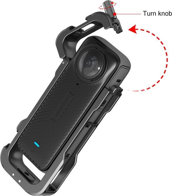 Image du produit Puluz For Insta360 X4 Metal Protective Cage Rig Housing Frame with Lens Cover (Black)