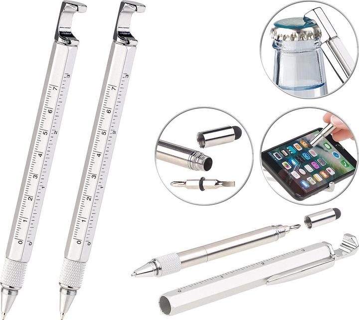 Actual product image Pearl 7in1 ballpoint pen with stylus, screwdriver & more, set of 2