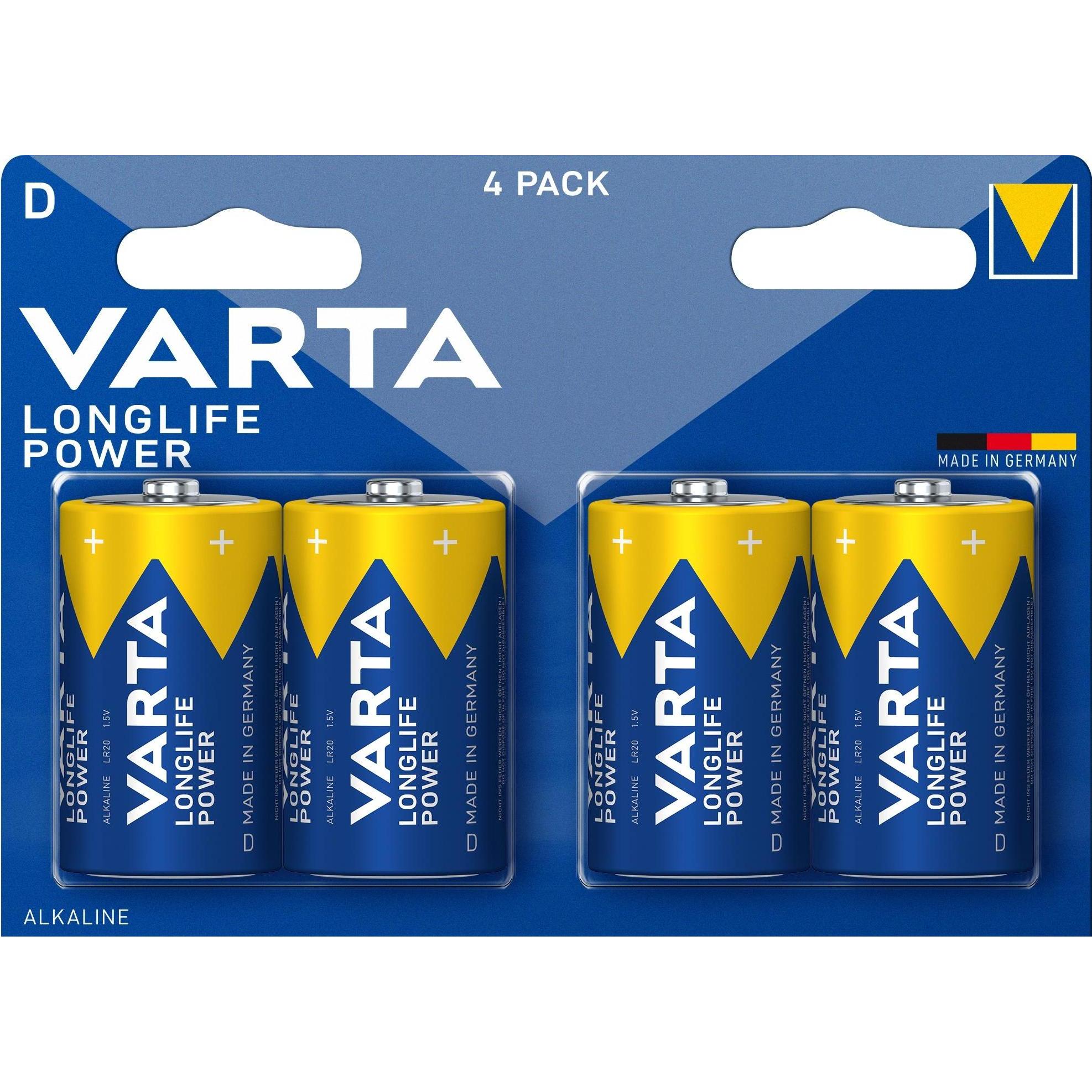 Varta Longlife Power (4 Stk., D, 16500 mAh), Batterien + Akkus
