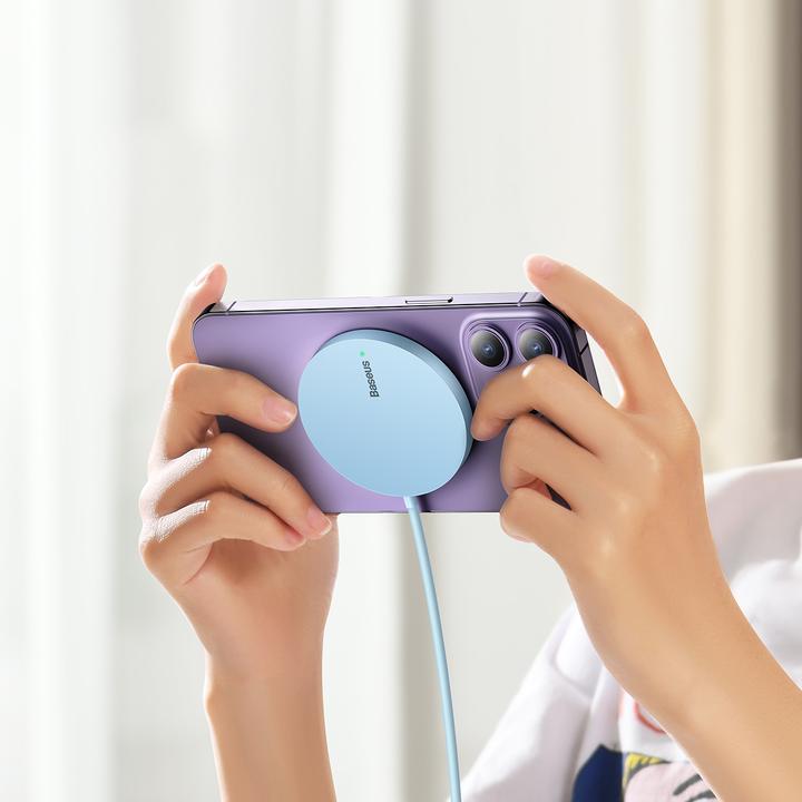 Image du produit Baseus Simple Mini3 Chargeur magnétique sans fil 15W Bleu Galaxie (15 W)
