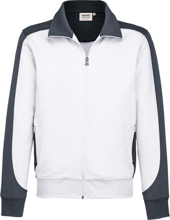 Actual product image Hakro Sweat jacket Contrast Perf white/anthracite size 6XL (6XL)