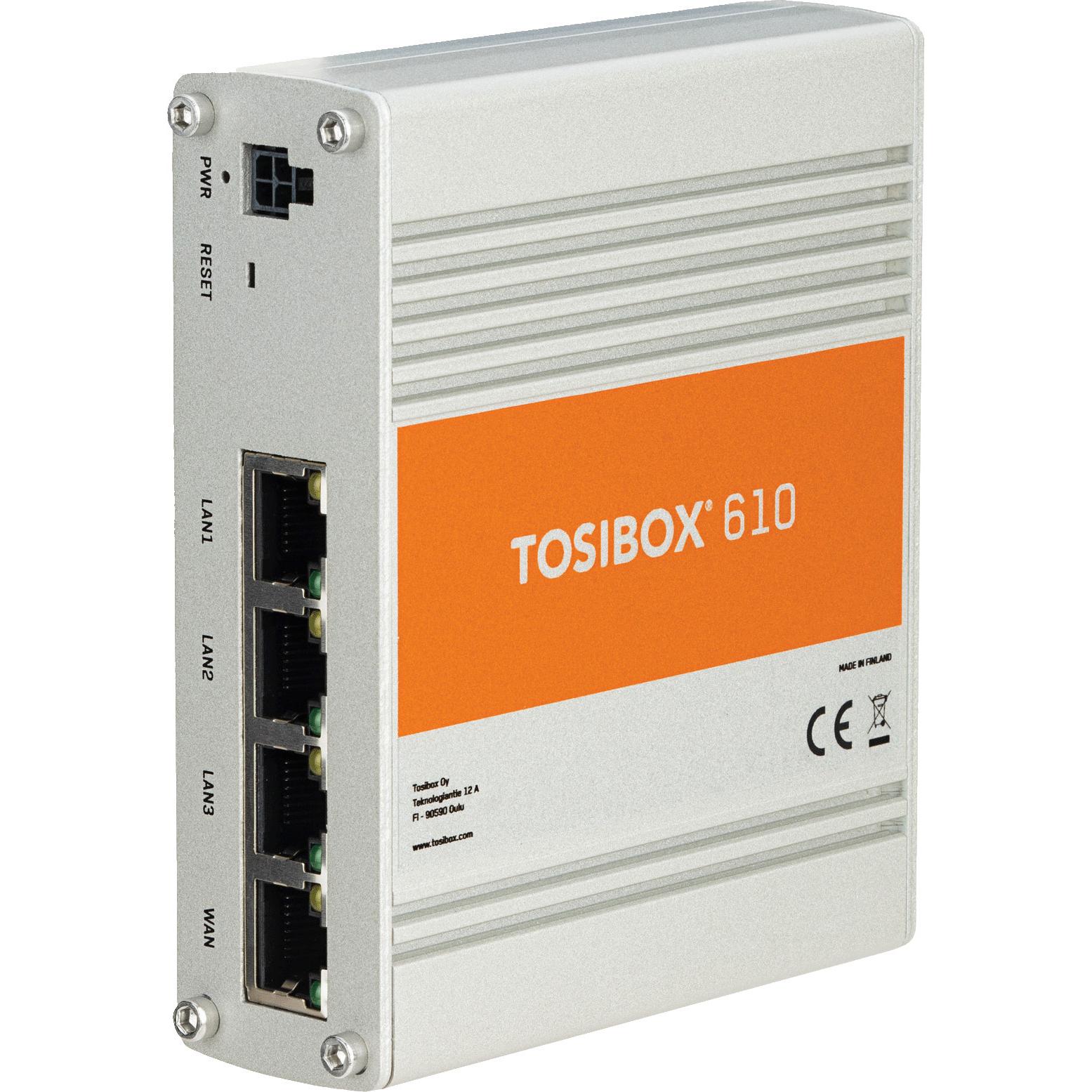 Tosibox 610 WAN, LAN. Throughput 70 Mbit/s. 4 year Perpetual License., Router