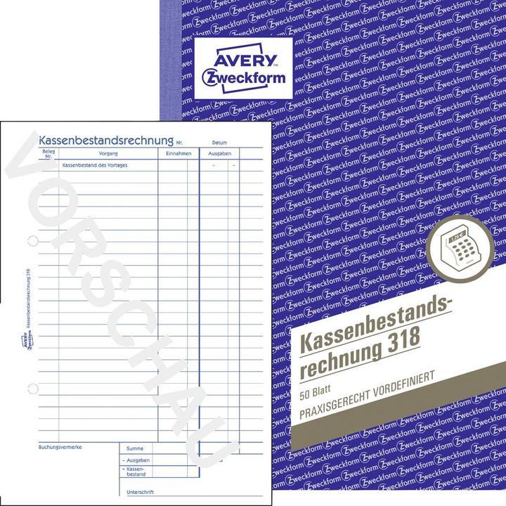 Actual product image Avery Cash balance statement, A5 (A5, Plain, Soft cover)