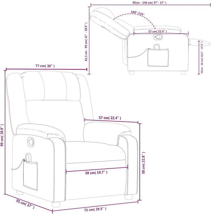 Actual product image VidaXL Massage-Relaxsessel