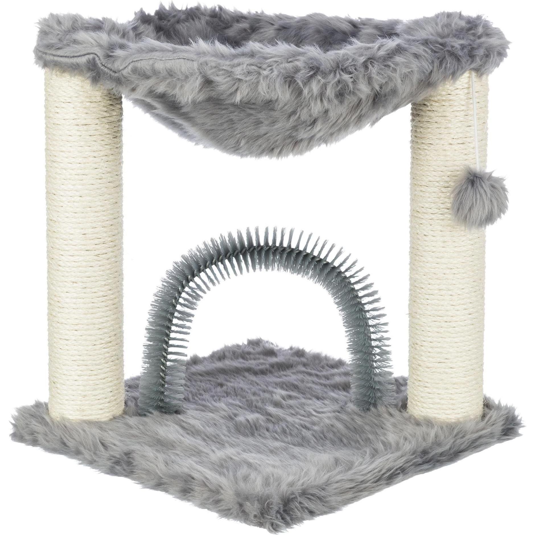 Trixie Baza mit Bürste (50 cm, Grau), Katzenbaum