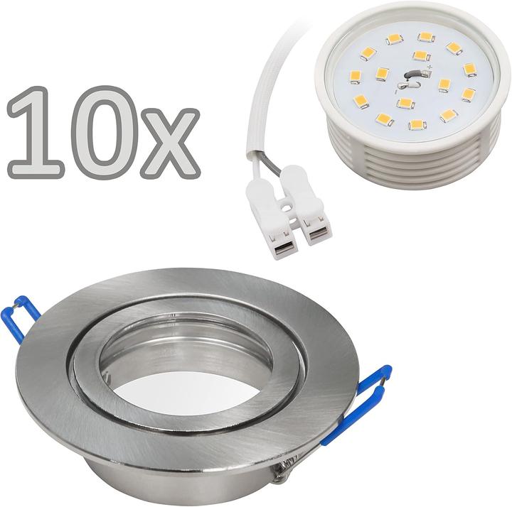 Produktbild McShine 10-teiliges Einbaustrahler-Set LED-Deckenspots (400 lm)