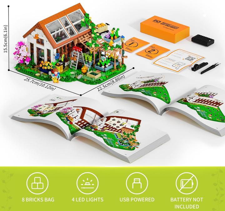 Actual product image Lumibricks Grünes Gewächshaus