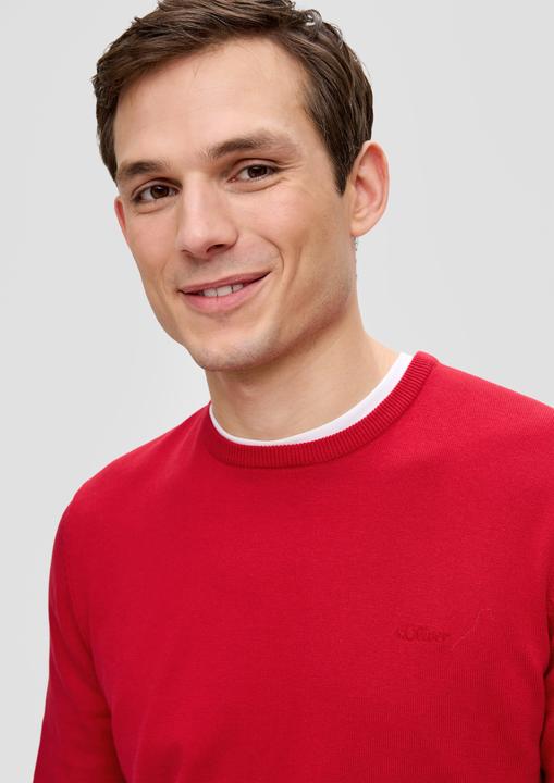 Produktbild s.Oliver Strickpullover Strickpullover mit Logo-Stickerei (3XL)
