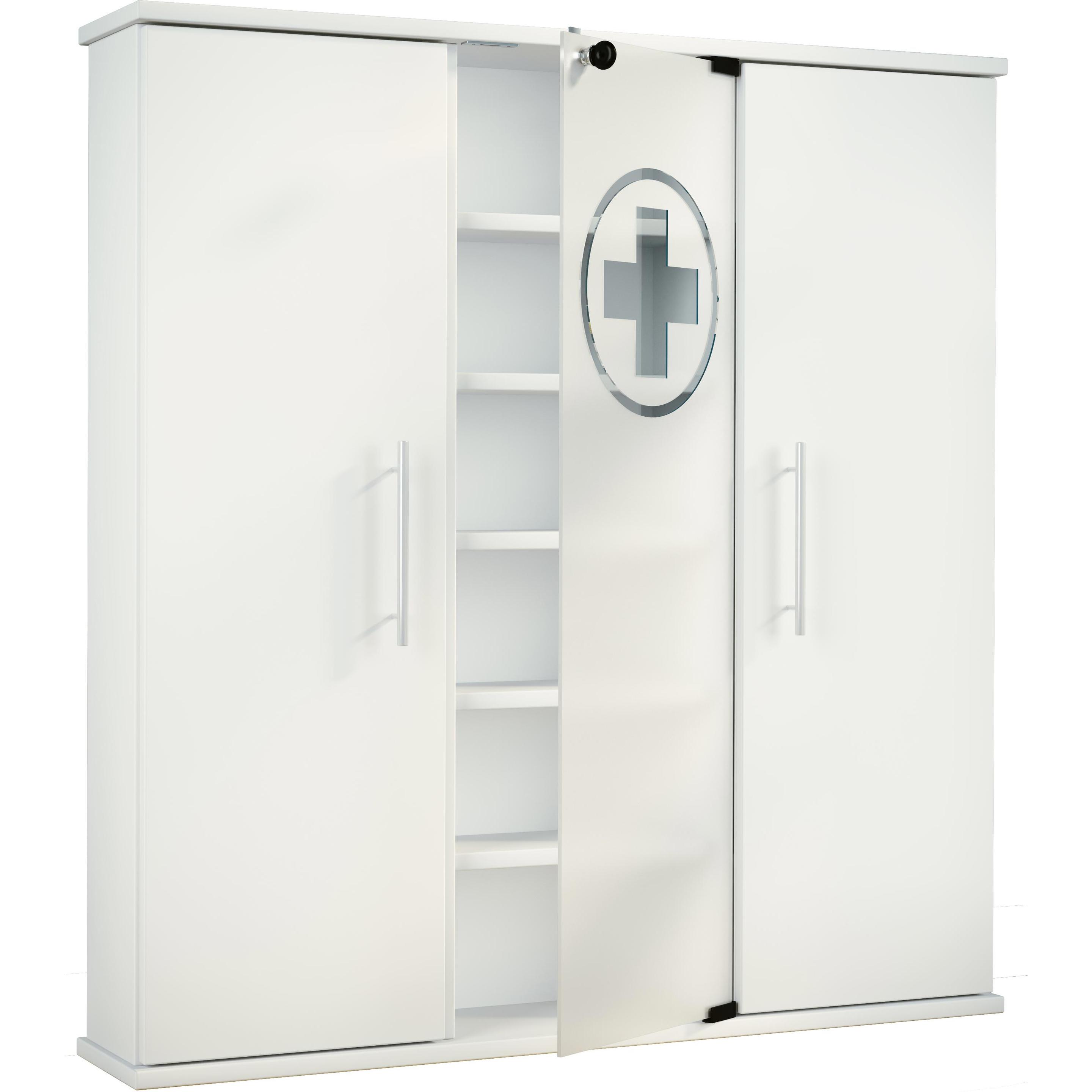VCM, Badezimmerschrank, Medizinschrank Arzneischrank Santila (88 x 18 x 92 cm)