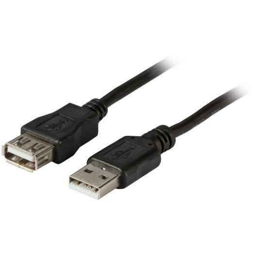 EFB Elektronik USB2.0 Verlängerungskabel A-A St-Bu 5,0m schwarz, Enhanced Stecker Serie A auf Buchse Serie A Umspri (5 m...