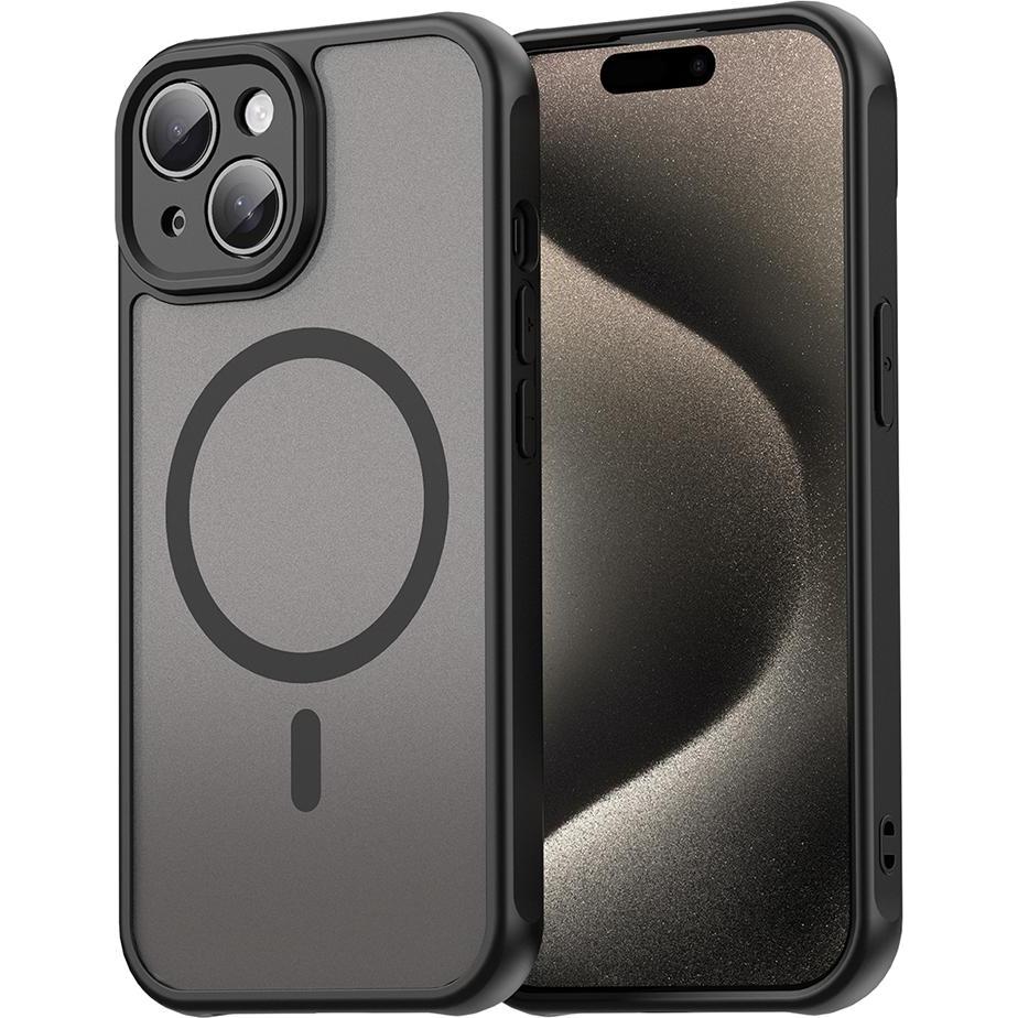 Techsuit - HaloFrost II MagSafe - iPhone 15 Plus - Black (Apple iPhone 15 Plus), Cover smartphone, Nero